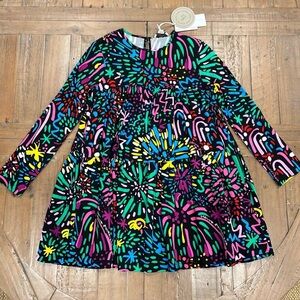 Stella Mccartney girls Fireworks Dress 10 Years long sleeve t-shirt dress New